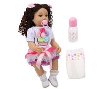 Zhangpu Bebé Reborn, Muñeca Realista de Pelo Rizado para Niña Recién Nacida, Juguete para Regalo para Niños, Tamaño de Vinilo de 55cm