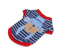 Zhangpu - Disfraz para mascotas, camisa suave y fina para perros, sudadera con capucha a rayas para otoño e invierno, ropa para mascotas para cachorros pequeños y pequeños