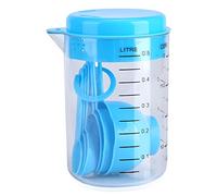 Zhangpu Juego de 7 Tazas y Cucharas Medidoras, Juego de Utensilios de Cocina Apilables, Taza Medidora de Plástico, Utensilios para Hornear y Cocinar