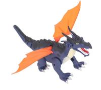 Zhangpu Juguete de Dinosaurio Eléctrico Juguetes Electrónicos de Dinosaurio Que Caminan con Luz LED, Sonidos de Simulación y Spray de Llama, Pequeñas Figuras de Acción para Niños (Azul)