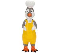 Zhangpu Juguete de pollo chirriante de látex para perros, juguete para mordazas de perro, divertido juguete interactivo para perros pequeños, medianos y grandes (pollo chef)
