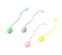 Zhangpu Juguete Interactivo para Gatos con Cuerda de Algodón Suave con Piedra de Sonido Incorporada para un Tiempo de Juego Divertido, Juguete para Gatos con Bolas de Algodón de 4 Piezas para (Bola
