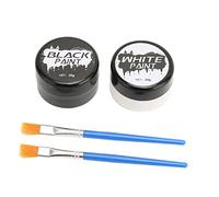 Zhangpu Kit de Pintura Facial y Corporal, Pintura Facial de Esqueleto de Calavera Blanca y Negra para Cosplay Halloween, Juego de Maquillaje Seguro e Impermeable para Efectos de Escenario de