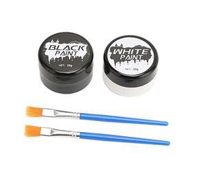 Zhangpu Kit de Pintura Facial y Corporal, Pintura Facial de Esqueleto de Calavera Blanca y Negra para Cosplay Halloween, Juego de Maquillaje Seguro e Impermeable para Efectos de Escenario de