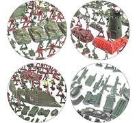 Zhangpu Mini Figuras de Soldados, Modelo de Juguete para Niños, Juego de Soldado con Accesorios, Regalo para Hombres del Ejército, 240 Piezas, Soldados de 4 Cm y 50 Accesorios para Regalo de (Vistoso)
