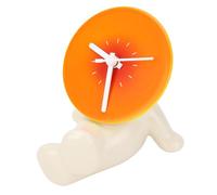 Zhangpu Reloj de Mesa de Cerámica Silencioso con Figura de Estatua de Puesta de Sol, Reloj de Escritorio con Pilas, Estante, Adorno para Sala de Estar