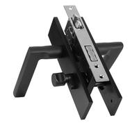 Zhangpu Space - Cerradura de puerta de aluminio para puerta de hogar, cerradura de seguridad para el hogar, cerradura de manija con llaves, tornillo, color negro