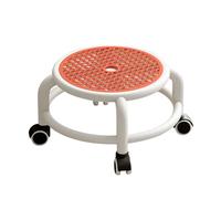 Zhangpu Taburete bajo con Ruedas, Asiento Giratorio con Ruedas Universales, Taburetes Redondos Bajos para el Hogar/Masaje/jardín/Oficina/Garaje/Tienda/Deporte (Naranja)