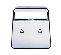 zhangrui1888 Bote de basura al aire libre Creatividad Minimalismo al aire libre Bote de basura Caja doble Área pública Papelera metal Cubo de basura para jardín(Blanco)