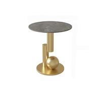 zhangrui1888 Mesa Auxiliar de sofá Mesa de Centro pequeña, Mesa Redonda Metal, Auxiliar sofá Adecuada for Sala Estar, Dormitorio, Tienda té, cafetería, Esquina Mesita de Noche(Gold)