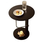 zhangrui1888 Mesa Auxiliar de sofá Small Round Side Table Bedroom - Compact Coffee Martini for Spaces Living Room Mesita de Noche(Negro)