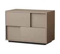 zhangrui1888 Mesita de Noche Mesita de Noche con Dos cajones, Base Suelo Paneles escalonados asimétricos for Dormitorio Armario de Noche(Bruin,Pequeño)