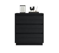 zhangrui1888 Mesita de Noche Mesita de Noche Madera Gran Capacidad con Tres cajones, Mueble Almacenamiento for Dormitorio, Color Negro Armario de Noche(Grande)