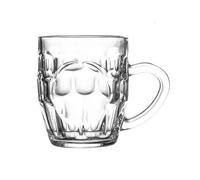 zhangrui1888 Tazas de vidrio Vasos sin plomo con asa, tazas de vidrio transparente hoyuelos 400 ml (13,5 oz) for agua, té, leche, café o cerveza. Aptas for lavavajillas Tazas de café de vidrio