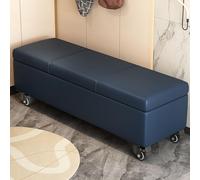 ZHANGshouf Banco otomano de almacenamiento de cuero con ruedas, asiento tapizado para entrada y dormitorio, baúl de almacenamiento para el final de la cama, elegante taburete cambiador de zapatos con