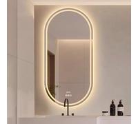 ZHANGshouf Espejo de baño LED Ovalado con Luces, 61 x 91 cm, Espejo de Cuerpo Entero, antivaho, Decorativo de Pared con iluminación Frontal y Trasera Regulable de 3 Colores (Vertical, 80 x 130 cm)