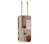 ZHANGshouf Espejo Flotante Decorativo para baño, Espejo de Techo Cuadrado con Marco de Metal y Barra para Colgar, Ideal para baño, Aseo, Afeitado y Maquillaje (tamaño: 40 x 60 cm)