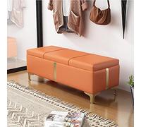 ZHANGshouf Moderno banco otomano tapizado de poliuretano con almacenamiento y patas de metal, elegante asiento de 100 cm y solución de almacenamiento para sala de estar, dormitorio, pasillo, final de