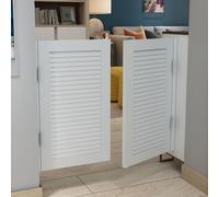 ZHANGshouf Puerta batiente Individual de Madera para cafetería, con Lamas, Media Puerta, Resistente, Doble acción, Estilo Western, Color Blanco (70 x 90 cm, Doble Puerta).