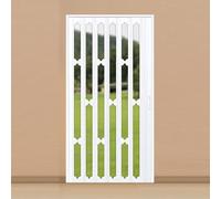 ZHANGshouf Puertas correderas Plegables Interiores de PVC, Puertas Plegables Tipo acordeón para armarios, con Tiradores y Cristal acrílico para Cocina y baño (Blanco Claro, 62,2 x 203 cm).