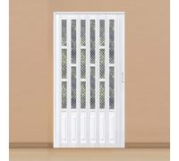 ZHANGshouf Puertas correderas Plegables Interiores de PVC, Puertas Plegables Tipo acordeón para armarios con Tiradores y Cristal acrílico para Cocina y baño (Blanco Claro, 79,1 x 203 cm).