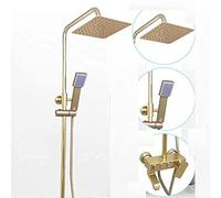 ZHANGshouf Sistema de Ducha, Conjunto de grifería Gold Black, Aluminio Espacial, grifos mezcladores de Ducha Tipo Lluvia con bidé, Agua Caliente y fría, Robin, B, B