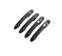 ZHANGWENLING derecho Maneta Puerta Para Scenic II Para MK2 2003-2009 Manijas Fibra Carbono ABS Cubiertas Manijas Puerta Cromadas Brillantes Juegos Molduras(Handle 2 Buttons)