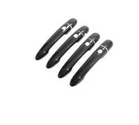 ZHANGWENLING derecho Maneta Puerta Para Scenic II Para MK2 2003-2009 Manijas Fibra Carbono ABS Cubiertas Manijas Puerta Cromadas Brillantes Juegos Molduras(Handle 4 Buttons)