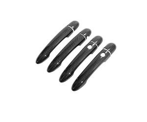 ZHANGWENLING derecho Maneta Puerta Para Scenic II Para MK2 2003-2009 Manijas Fibra Carbono ABS Cubiertas Manijas Puerta Cromadas Brillantes Juegos Molduras(Handle 2 Buttons)