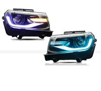 ZHANGWENLING Faros Delanteros Conjunto Luces LED DRL Para Proyector Delantero Coche Para Chevrolet Para Camaro 2014 2015 LS SS LT(RGB Style 2pcs)