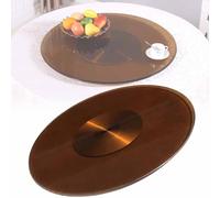 ZHANGXAO Bandeja giratoria Lazy Susan de 89 x 99 cm para Mesa de Comedor Grande, de 78 x 89 cm, de Vidrio Templado marrón, Redonda, para Centro de Mesa, Resistente, Antideslizante, fácil de Compartir
