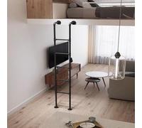 ZHANGXAO Escalera de Escape Mural de Hierro Forjado, selección de Modelos para Pisos intermedios de 100 a 300 cm, para Huecos de Ventanas de sótano, Color Negro (240 cm/94 Pulgadas)