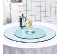 ZHANGXAO Plato Giratorio de Vidrio Templado Lazy Susan, Bandeja giratoria de 20", 24" y 27", para Servir en la Mesa del Comedor, Grande, Transparente, para el hogar, la Cocina, Centro de Mesa (tamaño