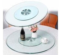 ZHANGXAO Plato Giratorio Transparente Lazy Susan de 31, 35 y 39 Pulgadas, con Suave Giro para mesas de Comedor Grandes, Bandeja Decorativa de Vidrio Templado de 20, 24 y 27 Pulgadas (tamaño: 70 cm/27