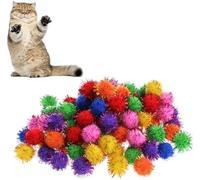 ZhangyiHot 100 mini bolas de oropel multicolor con purpurina brillante para adornos de gatos, pequeñas en tamaño y peso ligero, uso seguro, suministros para mascotas gatos (ZS579)