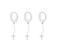 ZhangyiHot 3 cuentas de rosario de plástico, collar luminoso para oración de catolicismo, joyería religiosa, collar de cruz para mujer, collar de cruz para hombres, collares de cadena para mujer
