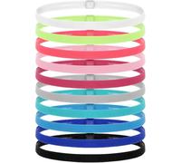 Zhangyusong 10 diademas elásticas delgadas para mujer, antideslizantes, elásticas, delgadas, deportivas, elásticas, de agarre atlético, bandas elásticas para el sudor para guiar el sudor cuando corres