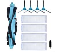 Zhanhai 10 piezas de repuesto Compatible con Cecotec para Conga 3290 3390 3490 3590 3690 3790 3890 para Elite 4090 4690 5090 5490 6090 7090, 1 cepillo de rodillo, 4 cepillos laterales, 4 filtros, 1