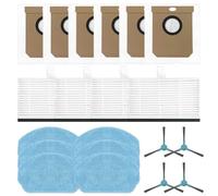 Zhanhai 4 filtros HEPA, 6 paños de fregona, 6 bolsas de polvo, 4 cepillos laterales para Conga 7690 Immortal Max Home M/para Conga 7690 Immortal Max Home Robot Partes de repuesto