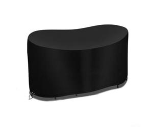 Zhanhai Funda ovalada para mesa de jardín, resistente al agua, resistente al viento, a prueba de polvo, anti-UV, con cordón ajustable (124 x 63 x 80 cm)