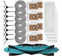 Zhanhai Paños de repuesto para fregona de cepillo principal, filtros HEPA, bolsas de polvo, kit de cepillos laterales para Conga 13090 Spin Revol Home / 13090 Spin Revol Home&Wash Robot Aspirador
