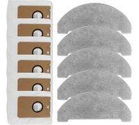 Zhanhai Paquete de 11 bolsas de repuesto para trapeador Vexilar para robot aspirador Cleanova W11, 5 paños de fregona, 6 bolsas de polvo