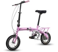 ZHANIZING Bicicleta Plegable de 12 Pulgadas, Bicicleta Urbana Compacta, para Estudiantes y Adultos, Mini Bicicleta Plegable Ligera para Desplazamientos Laborales(Pink)
