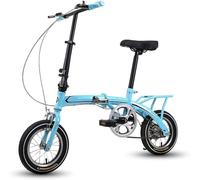 ZHANIZING Bicicleta Plegable de 12 Pulgadas, Bicicleta Urbana Compacta, para Estudiantes y Adultos, Mini Bicicleta Plegable Ligera para Desplazamientos Laborales(Blue)