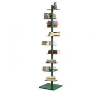ZHANIZING Estantería de 9 Niveles con Lomo metálico, estantería de Escalera Vertical con Pantalla giratoria de 360 Grados, estantería Invisible de Acero al Carbono, Estar y la Oficina(Green)