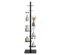 ZHANIZING Estantería metálica de 9 Niveles, Torre de Libros Vertical, estantería giratoria de Escalera Alta y Estrecha, estantería esquinera Multiusos para hogar, Oficina y cafetería(Black)