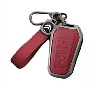 ZHANK Coche Carcasa Llave para Citroen C5 Cross Tourer 2014-2017, Carcasa Mando Llave De Coche Funda Llave Cubierta Protectora de Llavero Llave Remota Accesorios,Red-A
