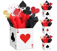 Zhanmai 24 cajas de regalo de casino de 6.7 x 5.5 x 5.5 pulgadas, cajas de póquer de papel para decoración de mesa de casino para Las Vegas, noche de juego, fiesta de cumpleaños, centros de mesa