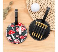ZhanMg Bolsa organizadora de camisetas de golf negra, versátil bolsa de clip para cinturón de hongos rojos y blancos para llevar al golf, protección portátil perfecta en la cancha.