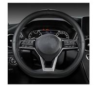 ZhanNuoBHd Cubre Volante Coche para Nissan para X-Trail para Qashqai para March para Serena para Micra para Kicks 2017 2018 2019 Protector para Volante de Coche Funda Volante Coche(Black)